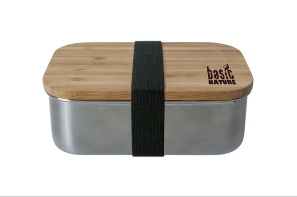 box na jedlo - obedár BasicNature Lunchbox Bamboo Edelstahl 0.8 L