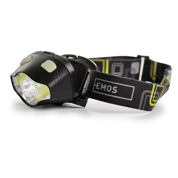 čelovka EMOS COB LED + LED čelovka P3536, 220 lm,100 m, 3× AAA