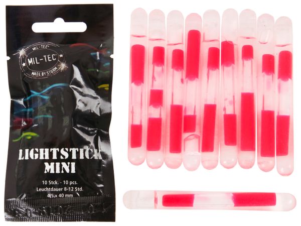 chemické svetelné tyčinky Mil-Tec Chemlights Mini 4 cm red 10 ks