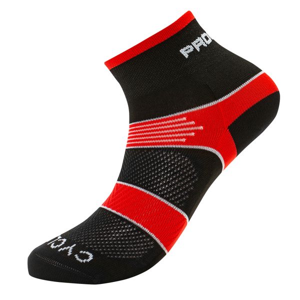 Cyklistické ponožky PROGRESS CYCLING SOX čierno-červené