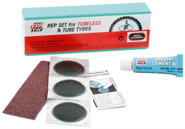 cyklo sada REMA Tip Top Tubeless opravná cyklo sada - REMA Tip Top Set Tubeless - pre opravy pneumatiky bicyklov.
