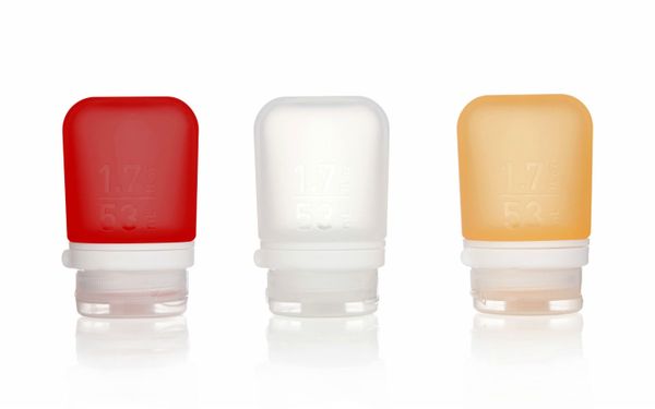 dávkovač HUMANGEAR GOTOOB 3 x 53 ml BPA-free transparent / red / orange