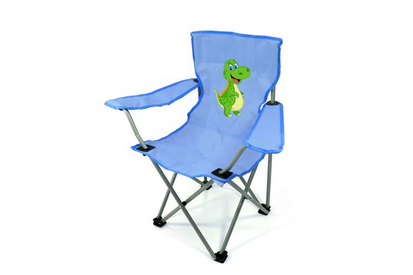 Detská kempingová skladacia stolička BasicNature Travelchair Kids blue dinosaur