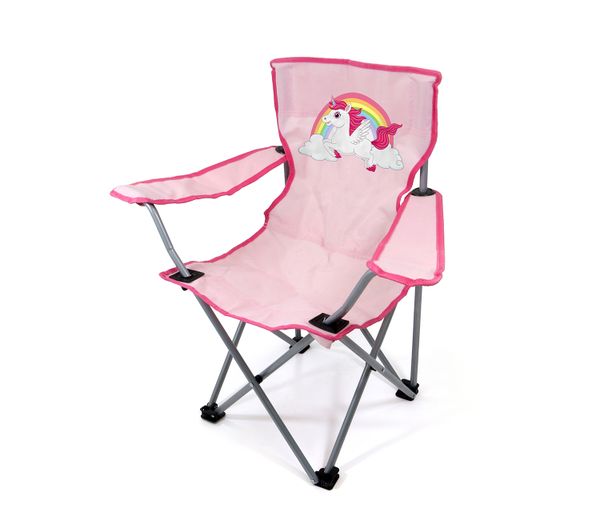 Detská kempingová skladacia stolička BasicNature Travelchair Kids pink unicorn