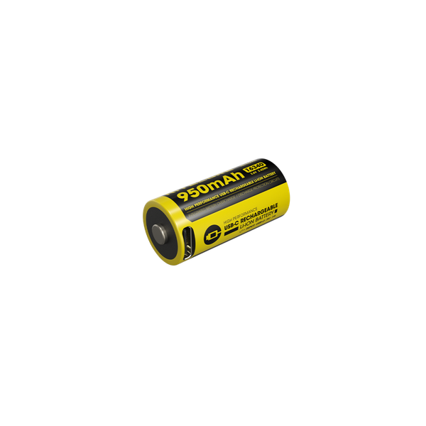 Dobíjacia batéria Nitecore RCR123A Li-ion battery 950mAh USB-C charging port
