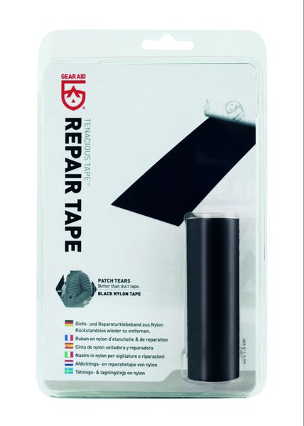 Gear Aid NYLON Tenacious Tape Repair Tape black 50 cm x 7.6 cm samolepiaca záplata na Nylon - Sealing and Repair Tape PVC black