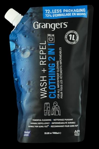 impregnácia a pranie GRANGERS Wash + Repel 2in1 Eco Pouch 1000 ml - Granger's 2 in1 Clothing Wash Repel Eco Pouch 1000 ml