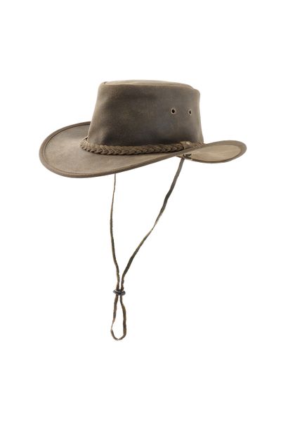 klobúk Origin Outdoors Pincher oliv - kožený klobúk