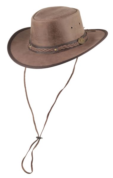 klobúk Scippis Henbury Traveller kožený hnedý - austrálsky kožený klobúk