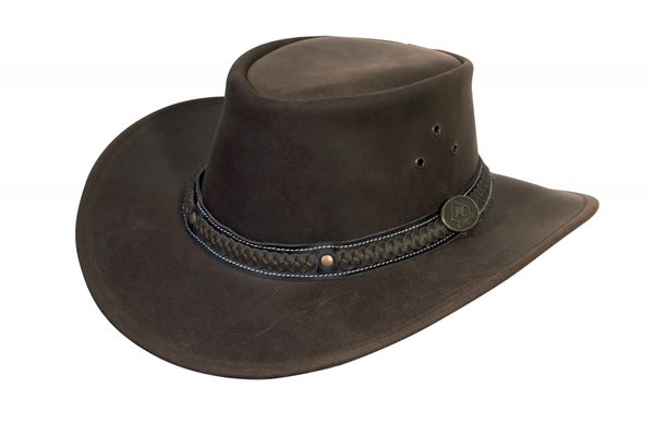 klobúk Scippis Wilsons kožený hnedý - austrálsky kožený klobúk