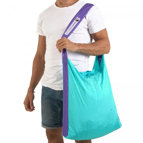 kompaktná taška Ticket To The Moon Eco Bag Large Turquoise / Purple