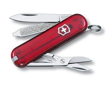 multifunkčný nôž Victorinox Classic – transparentný červený