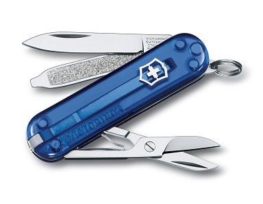 multifunkčný nôž Victorinox Classic – transparentný modrý