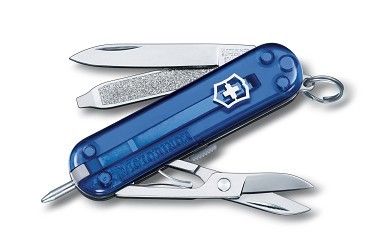 multifunkčný nôž Victorinox Signature – transparentný modrý