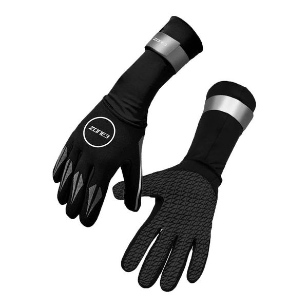 Neoprenové plavecké rukavice Zone3 Neoprene Swim Gloves black-reflective silver