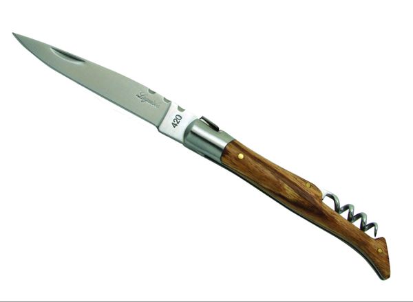 Nôž Laguiole CLASSIC s vývrtkou a rukoväťou z jaseňového dreva