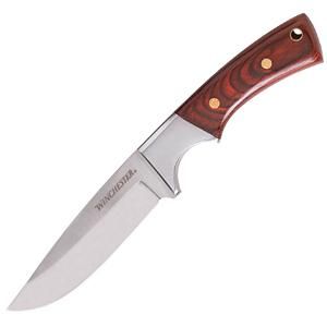 nôž Winchester W1340 Small Wood Handle Fixed Blade with Sheath Clam
