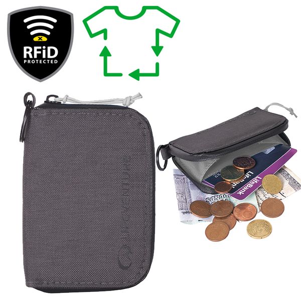 peňaženka Lifeventure RFiD Coin Wallet grey Recycled