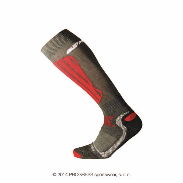 ponožky Progress P XHI X-HIGH lyžiarska čierno/červená