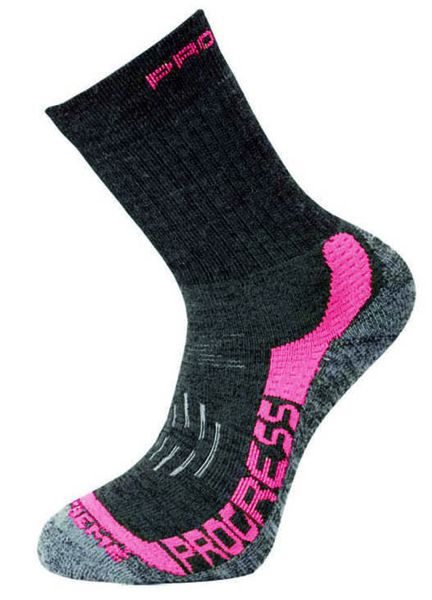 ponožky Progress X-Treme tm.šedé/ružové