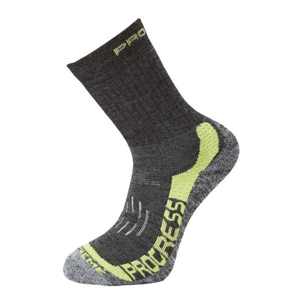ponožky Progress X-Treme tm.šedé/zelené