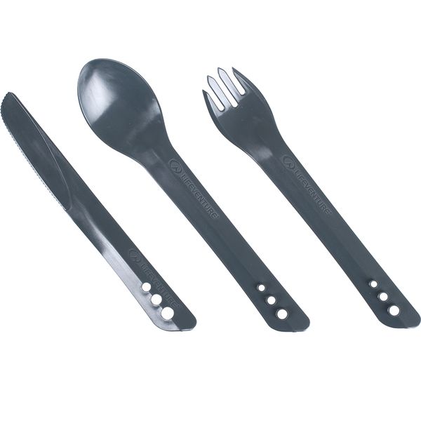 príbor Lifeventure Ellipse Cutlery Set graphite