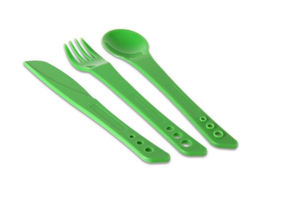 príbor Lifeventure Ellipse Knife, Fork & Spoon zelený -3 dielný príbor Lifeventure zelený