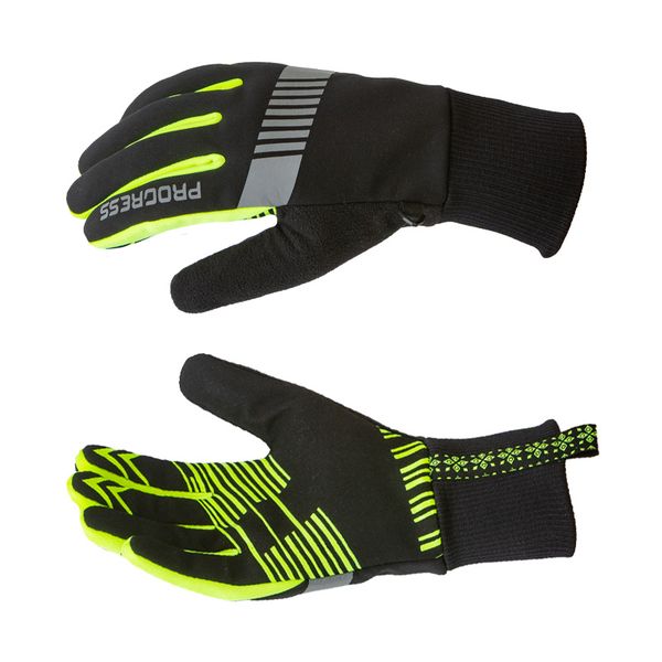 rukavice PROGRESS SNOWSPORT GLOVES UNI čIerna / reflexná žltá bežkárske rukavice