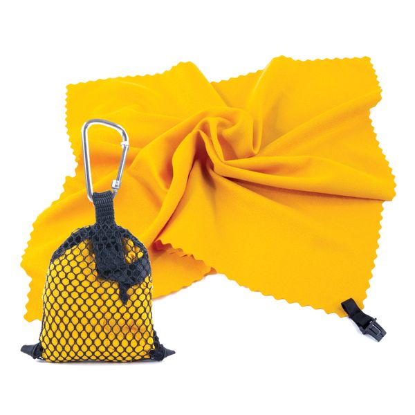 rychloschnúci uterák SPOKEY NEMO 40 x 40 cm, žltý s karabínou