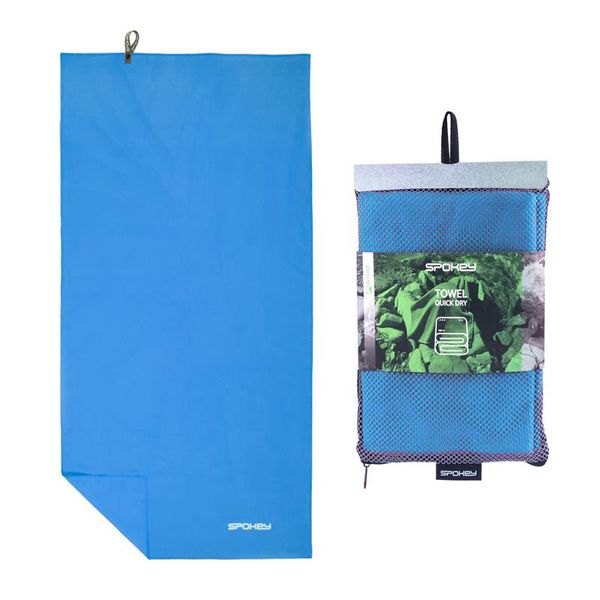 rýchloschnúci uterák SPOKEY SIROCCO L 60 x 120 cm modrý s odnímateľnou sponou