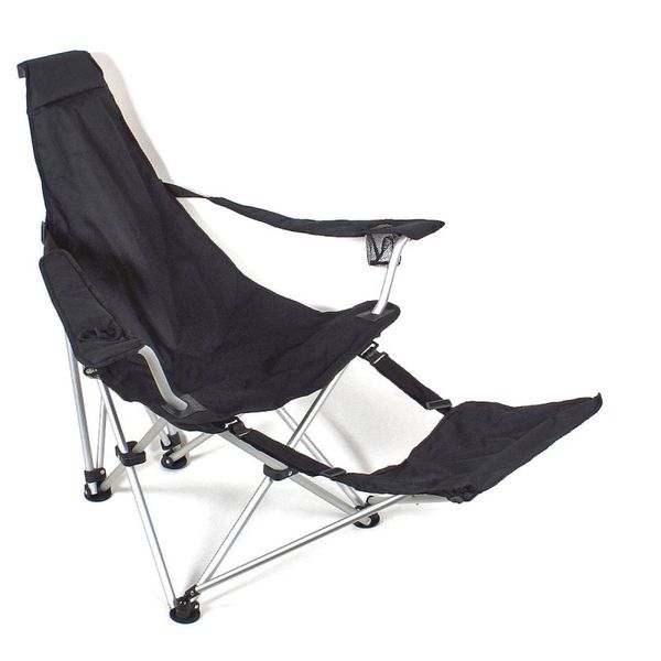 skladacia stolička BasicNature Travelchair SunChair čierna