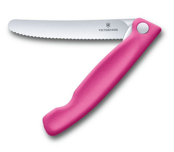 Victorinox 6.7836.F5B Skladací nôž na ovocie a zeleninu – zúbkovaná čepeľ - Swiss Classic Foldable Paring Knife pink