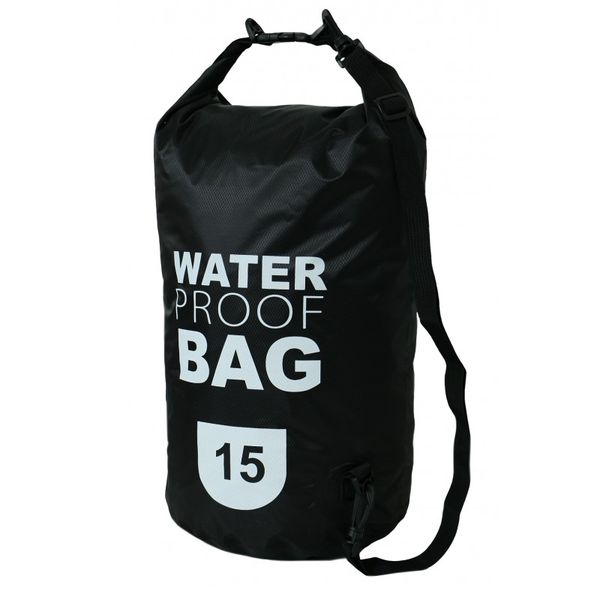 vodotesný transportný vak FRENDO Waterproof dry bag 15 L black